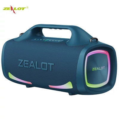 ZEALOT S79 100W hordozható vezeték nélküli hangszóró - 24000mAh akkumulátor, színes fények, IPX7 vízálló, HiFi hangzás, BT 5.2 basszussal - Narancs