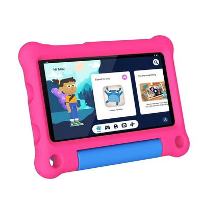 G-tab T7Pro gyerektablet 7'' kijelzővel, Android 14.0, WiFi, 4GB RAM, 64GB ROM, bővíthető HD Incell érintőképernyő, dupla kamera, tok és védőfólia - Pink