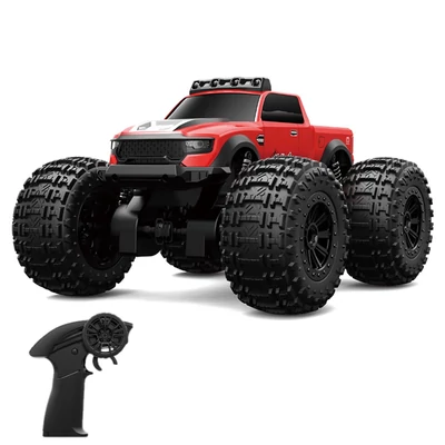 Akvatikus távirányítású autó, 2.4GHz 4WD terepjáró, fényszórókkal, vízálló stuntszett gyerekeknek - Piros, 1 akkumulátor