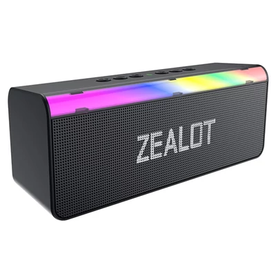 ZEALOT S72 BT vezeték nélküli hangszóró, sztereó párosítás, 20W erős hangzás és színes LED fények