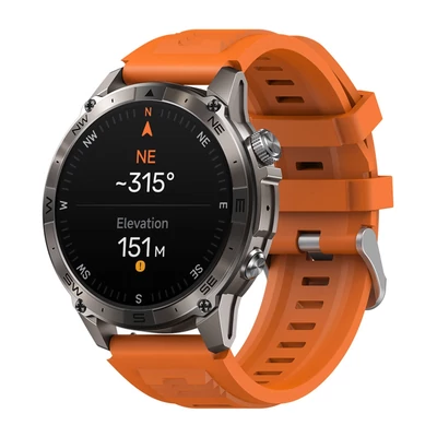Zeblaze Stratos 2 Plus GPS okosóra, 1.43" AMOLED kijelző, GPS, 60 sport mód, egészségkövetés, fitnesz és vezeték nélküli hívás - Narancs