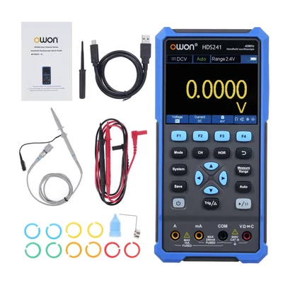 Owon 2 az 1-ben oszcilloszkóp és multiméter, 1CH, 250MSa/s, 40MHz, 24,000 leolvasás, 10,000 wfms/s elektronikai hibakereséshez