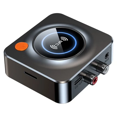 C52 BT Audio Adó-Vevő 2 az 1-ben Adapter, NFC-támogatás, alacsony késleltetésű vezeték nélküli hangvevő otthoni/autós sztereóhoz