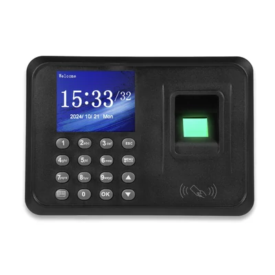 T710 2,4 hüvelykes TFT színes kijelzős biometrikus munkaidő-nyilvántartó gép ujjlenyomat, jelszó és ID kártya támogatással