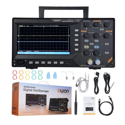 OWON SDS210 digitális oszcilloszkóp 100 MHz sávszélesség, 1 GS/s, 14 bit