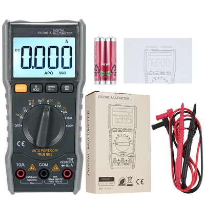 Lepmerk KM-DM01A okos digitális multiméter, automatikus tartomány, 6000 számjegy, NCV univerzális kézi teszter, háttérvilágítással