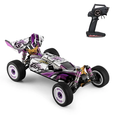 Wltoys 124019 1/12 2.4GHz RC versenyautó, 55 km/h terepjáró drift autó RTR, 4WD alumínium váz és cinkötvözet fogaskerekekkel - 1 akkumulátorral