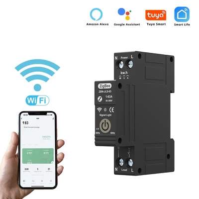 Tuya Zigbee intelligens áramkörmegszakító, távirányítás, hangvezérlés, vezeték nélküli, app, asszisztens és Alexa kompatibilis