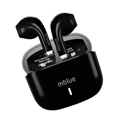 mblue AR02 vezeték nélküli fülhallgató BT 5.4 zajszűrő fél-fülbe sport headset mikrofonnal iOS-hoz és androidhoz - Fekete