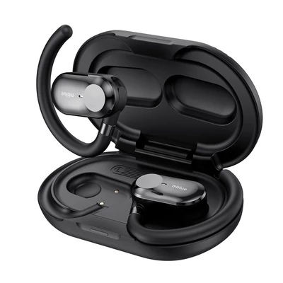 mblue H06 nyitott fülhallgató ENC zajszűrő vezeték nélküli fülhallgató, beépített mikrofonnal, BT 5.4, sport, fülkampóval, 25 óra készenlét - Fekete