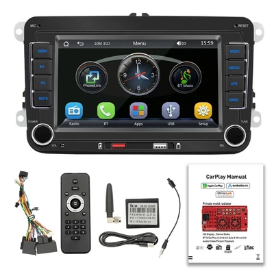 7 colos autórádió mp5 lejátszó érintőképernyővel, BT, AM/FM, android auto, carplay, kihangosítás, usb, tolatókamera