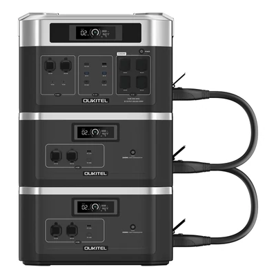 Oukitel B20000E hordozható erőmű 2048Wh LiFePO4 akkumulátorral, 2200W tiszta szinuszos AC kimenet, bővíthető, kültéri használatra - 2 db