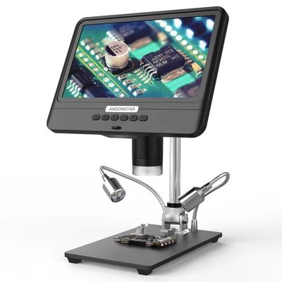 Andonstar AD208S 8,5 hüvelykes LCD kijelzős 5–1200x digitális mikroszkóp 1280×800, állítható 1080p, két fényforrással, forrasztáshoz - 2-es típus