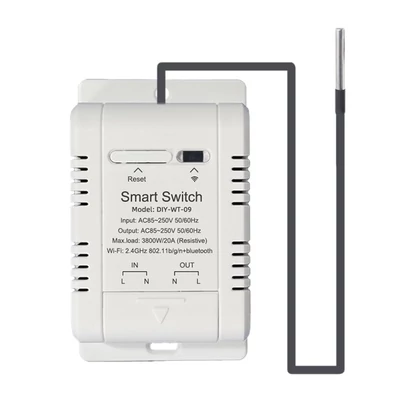 Ewelink wifi hőmérséklet- és páratartalom-kapcsoló, app vezérlés, adatstatisztika, IFTTT, Alexa, Google assistant - 1 m vízálló hőmérséklet-érzékelő