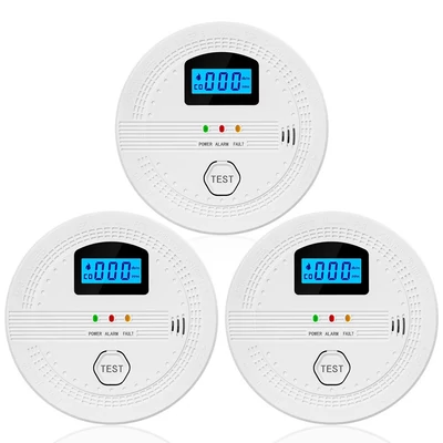 Füst- és szén-monoxid érzékelő, 2 az 1-ben, LCD kijelzővel, okos érzékelő - 3 db