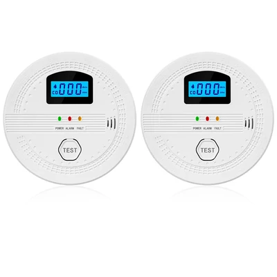 Füst- és szén-monoxid érzékelő, 2 az 1-ben, LCD kijelzővel, okos érzékelő - 2 db