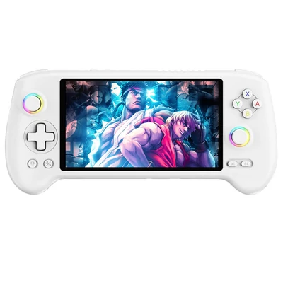 ANBERNIC RG557 játékkonzol, Android 14, 12GB RAM/256GB, 5,48" AMOLED, WiFi 6E, BT 5.3, 8 óra, PS2 emuláció - Fehér, memória nélkül