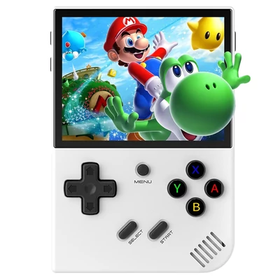 ANBERNIC RG35XX Plus játékkonzol, 5000+ játék, 3300mAh, 8 óra játék, 5G WiFi, Bluetooth - Fehér, 32GB+128GB