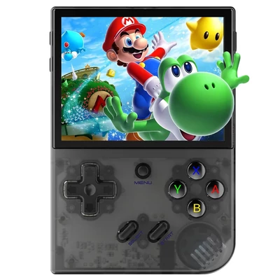 ANBERNIC RG35XX Plus játékkonzol, 5000+ játék, 3300mAh, 8 óra játék, 5G WiFi, Bluetooth - Fekete, 32GB+128GB