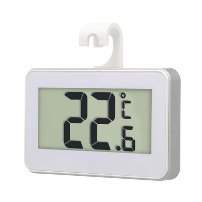 Digitális LCD hűtőszekrény hőmérő, hűtőszekrény, fagyasztó hőmérő állítható állvánnyal, mágneses fagyjelzővel, otthoni használatra