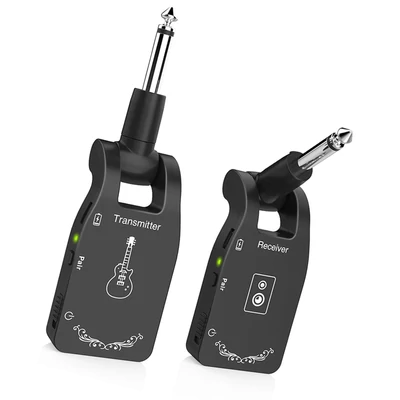 Vezeték nélküli gitárrendszer adó-vevő 2.4G újratölthető 6 csatornás audio elektromos gitárhoz és basszusgitárhoz