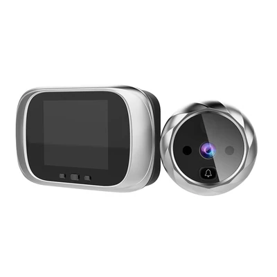 2,8 hüvelykes LCD-képernyős digitális ajtónézegető Kukucskáló ajtókamera csengő - ezüst
