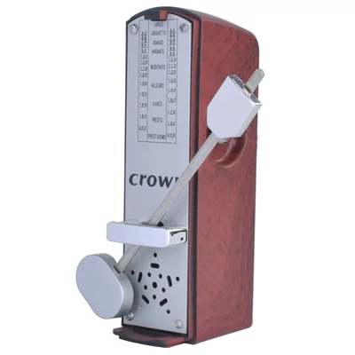 Hordozható mini mechanikus metronóm univerzális metronóm 11 cm magasság zongorához, gitárhoz, hegedűhöz, ukuleléhez, citerához - barna