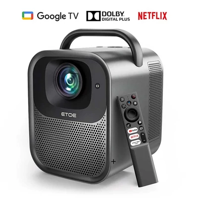 [Netflix & Google TV tanúsítvánnyal] ETOE Seal Pro 1000 ANSI LCD projektor, natív 1080P, Dolby Audio, autofókusz, Chromecast