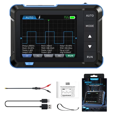 FNIRSI DSO153 digitális oszcilloszkóp, 2,8" kijelző, 1000mAh akkumulátor, 1MHz sávszélesség, 5MS/s, standard verzió