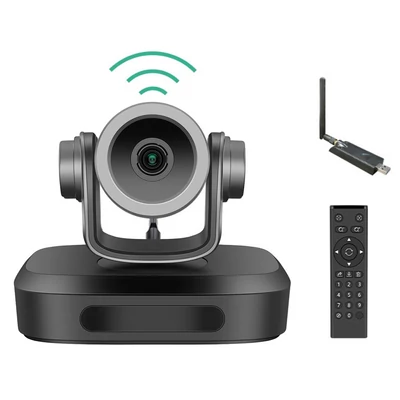 GUCEE G07-3X 2.4G vezeték nélküli PTZ konferenciakamera, 18x optikai zoom, 1080p, autofókusz, 3D zajszűrés