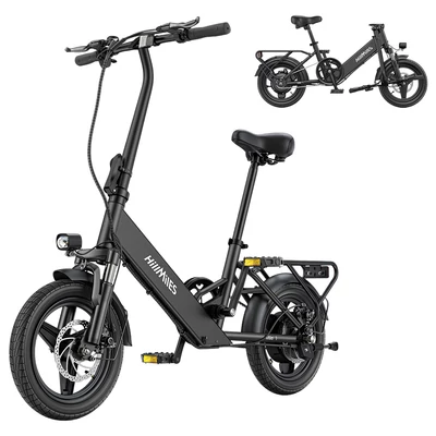 HillMiles Mile 1 elektromos kerékpár, 250W, 36V 10,4Ah, 14" gumi, 25km/h, 60km hatótáv, tárcsafék, teleszkóp - Fekete