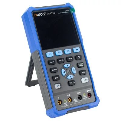 OWON HDS25S 3 az 1-ben digitális multiméter (2 csatornás oszcilloszkóp + 1 csatornás jelgenerátor), 25 MHz, 250 MSa/s
