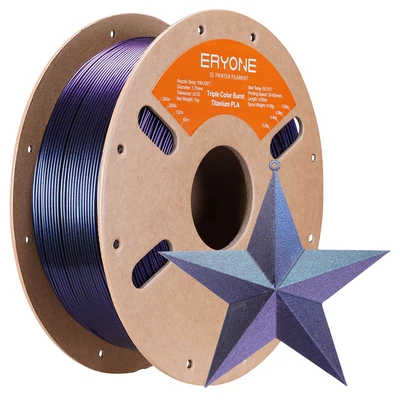 Eryone égetett titán háromszínű PLA filament 1 kg - zöld, rózsaszín-piros, lila-kék