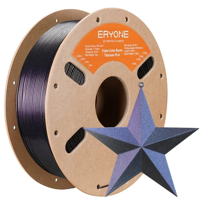 Eryone égetett titán háromszínű PLA filament 1 kg - fekete, rózsaszín-piros, lila-kék