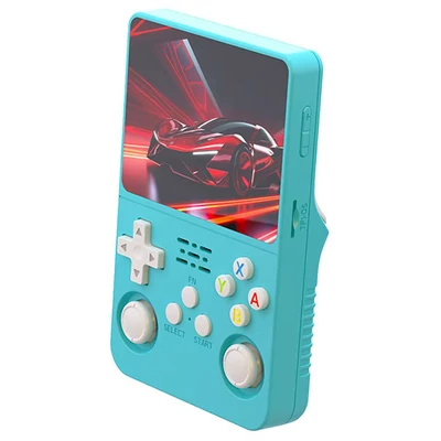 R36S retro játékkonzol, 10 000 játékkal, ArkOS 2.0, 20 emulátor, 3,5" IPS kijelző - Kék, 64GB kártya