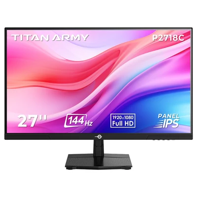 TITAN ARMY P2718C 27" FHD 144Hz IPS gamer monitor, HDR10, Adaptive Sync, alacsony kékfény, VESA, HDMI, DP