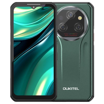 OUKITEL WP39 Pro 5G strapabíró telefon, 12+512GB, 11000mAh, 6,6" FHD+, 64MP, Android 14, IP68, NFC/GPS - Zöld