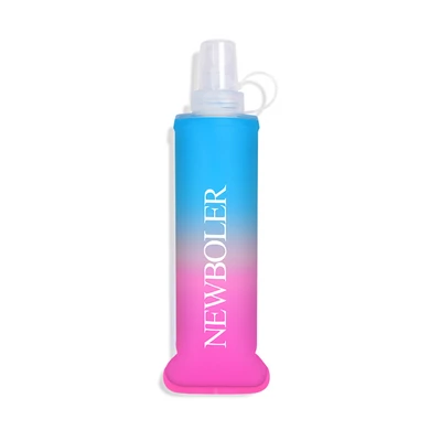 NEWBOLER BOT003 Összecsukható, puha, BPA-mentes sportkulacs – 250 ml, kék-rózsaszín átmenet