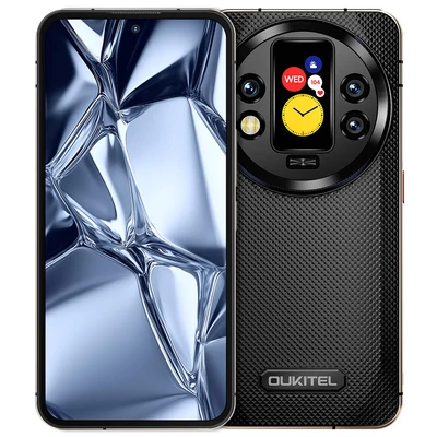 Oukitel WP200 Pro 5G tereptúrás telefon, fejhallgató/óra, 24GB+1TB, 6.7" AMOLED, 108MP kamera, 8800mAh, Android 15, IP68 - Fekete