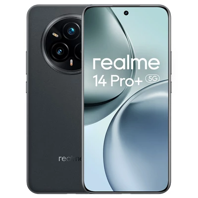 Realme 14 Pro+ 5G okostelefon, 12+512GB, Snapdragon 7s Gen 3, 6,83" AMOLED, 50+50MP kamera, 6000mAh, 80W gyorstöltés - Szürke