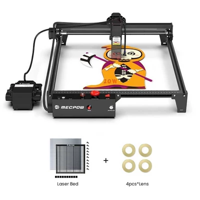 Mecpow X3 Pro 10W lézergravírozó légsegéddel + H44 lézerágy + 4 db lencse