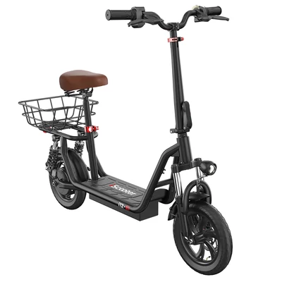 iScooter i12 elektromos roller üléssel, hátsó kosárral, 500W motor, 36V 7,5Ah, 12" gumi, 35km hatótáv