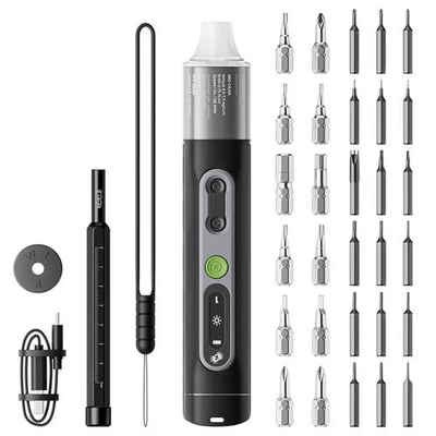 Hanboost ES01 35 az 1-ben elektromos csavarhúzó készlet, mágneses bitekkel, kézi és elektromos mód, 4 nyomaték, 4 LED, PC/telefon/kamera/laptop/óra/drón javításhoz