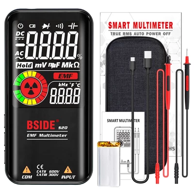 Bside S20 elektromágneses sugárzásmérő, intelligens multiméter, színes kijelző, 9999 számláló, automatikus tartomány, nagy pontosságú mérő