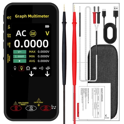 BSIDE S500 grafikus multiméter, 3,2" színes kijelző, 20000 szám, automata, 1200mAh, feszültség-áram mérő