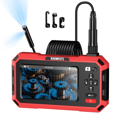 KAIWEETS KBC01 ellenőrző kamera, dupla lencse, 1920P, 5" IPS, IP67 vízálló, 5m kábel, LED világítás