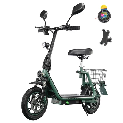 TWOFISH M5 PRO-E EEC tanúsított elektromos robogó üléssel, kosárral, 500W motor, 48V 13Ah, 40km/h, 30km hatótáv - Zöld