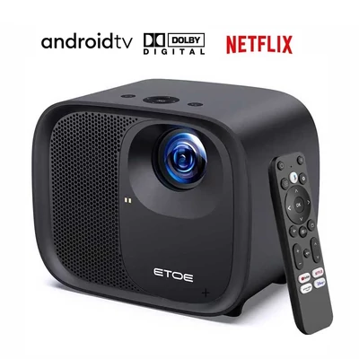 [Netflix & Android TV tanúsított] ETOE E3 Pro projektor, Dolby, natív 1080P, 600 ANSI, Android TV 11, 5G WiFi, 4K, HDMI