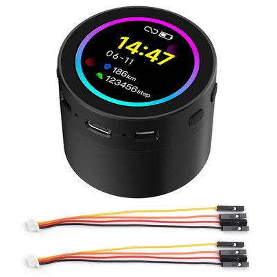 Waveshare ESP32-S3 1,85 hüvelykes kerek LCD fejlesztőpanel, 360×360, 240MHz, Wi-Fi & Bluetooth, AI beszéd, okoshangszóró - Akkumulátorral.