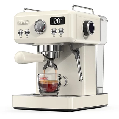 HiBREW H10A kávégép, 20 bar nyomás, állítható hőfok és csészeméret, 58mm portafilter, 1,8L víztartály - Bézs